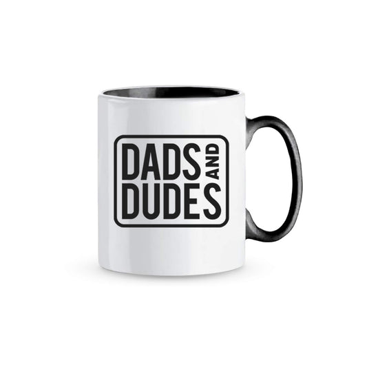 Dads And Dudes Contrast Enamel Mug on white background